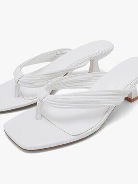 NIB Juprazz White Square Toe Strappy Heel - Size 9